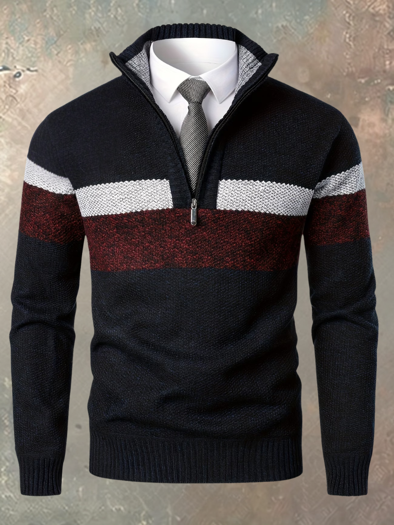Varel | Maglione elegante da uomo con mezza zip