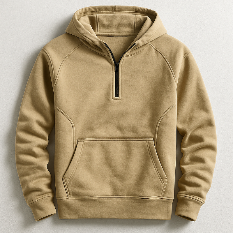 Varel | Felpa con cappuccio, maniche lunghe e zip frontale