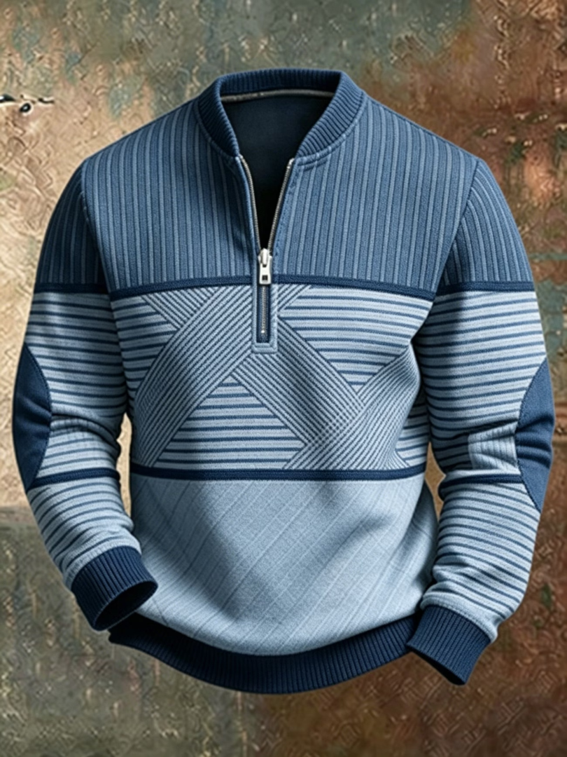 Varel | Maglione elegante da uomo con mezza zip