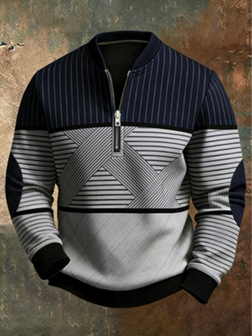 Varel | Pullover elegante da uomo con mezza zip
