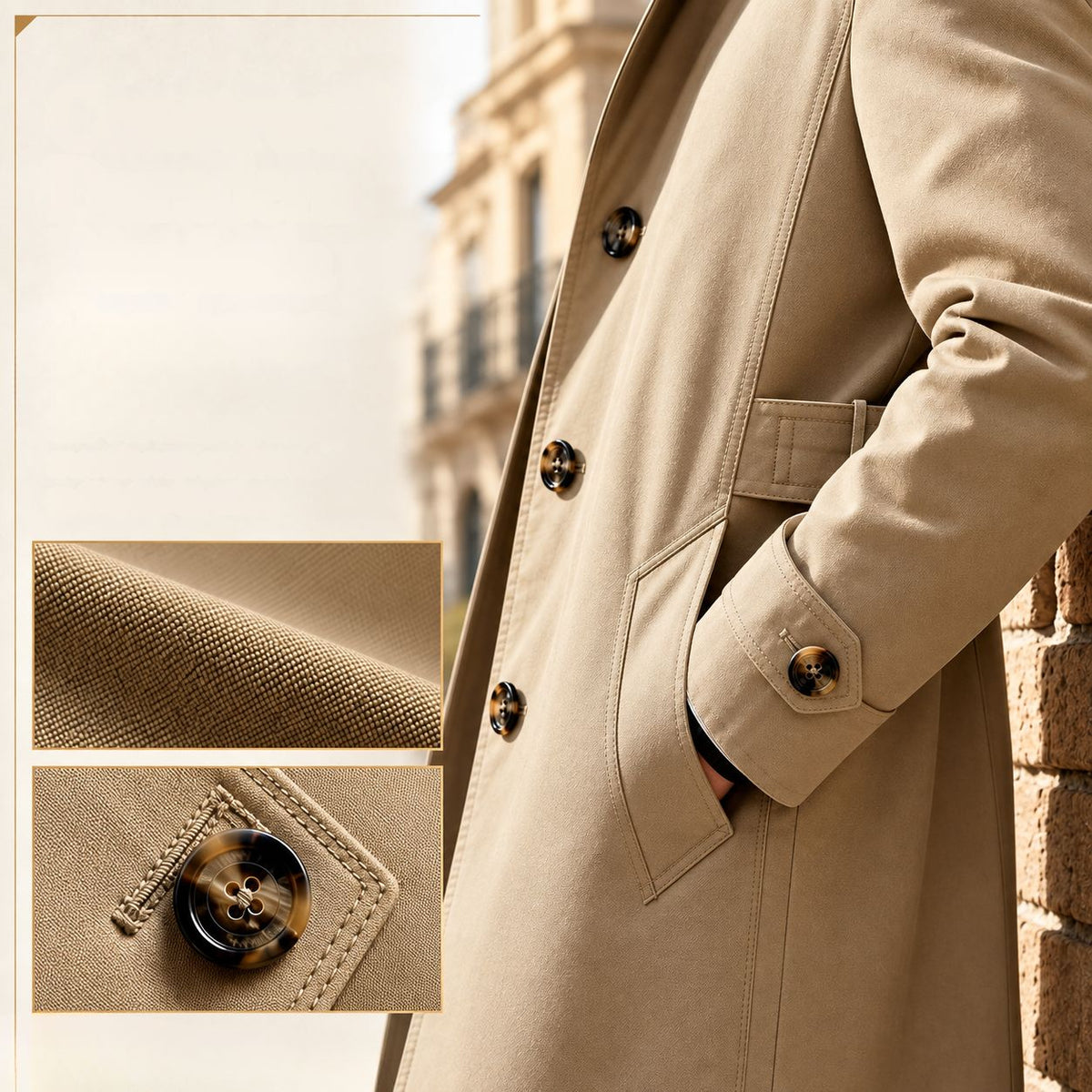Varel | Cappotto corto con colletto aperto e chiusura con bottoni