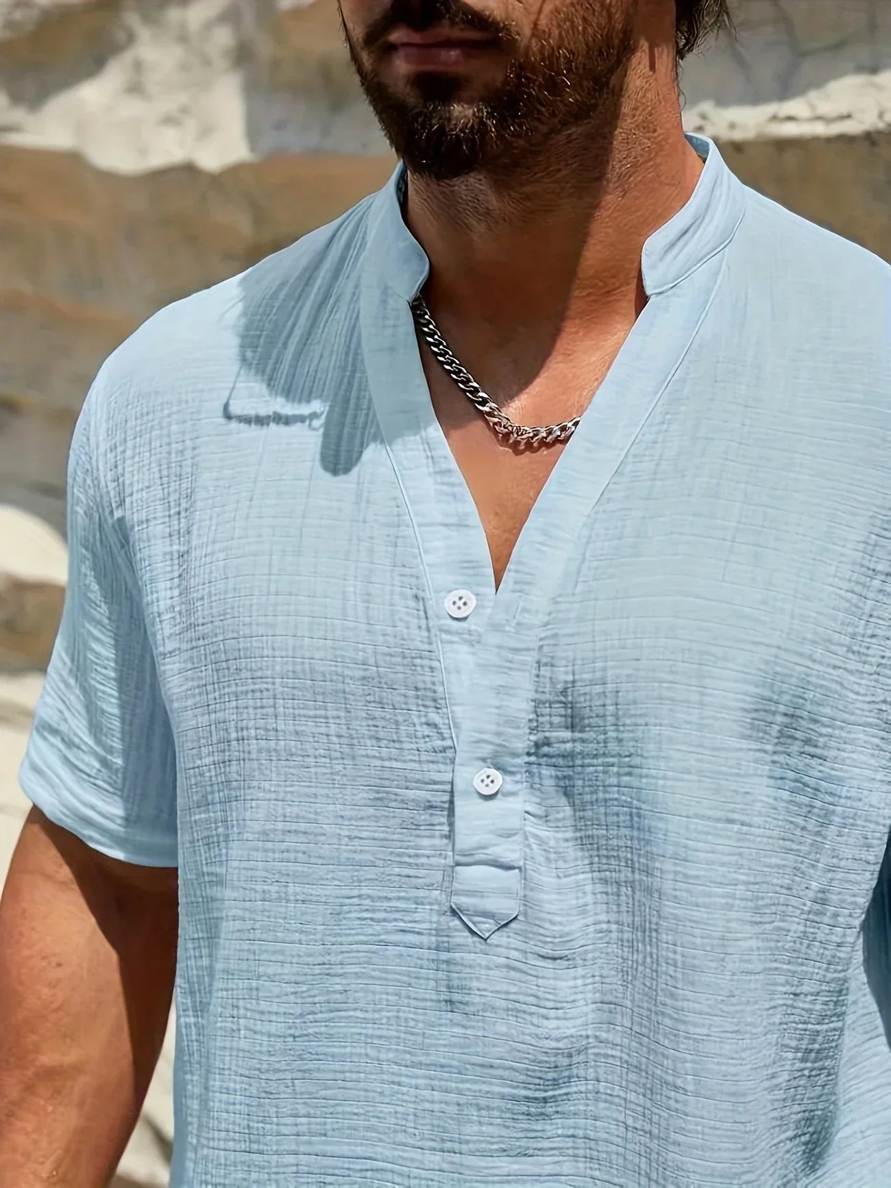 Varel | Camicia estiva elegante con colletto alto