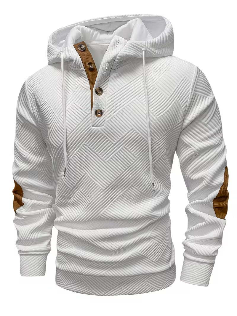 Varel | Felpa con cappuccio e texture con inserti a contrasto sui gomiti