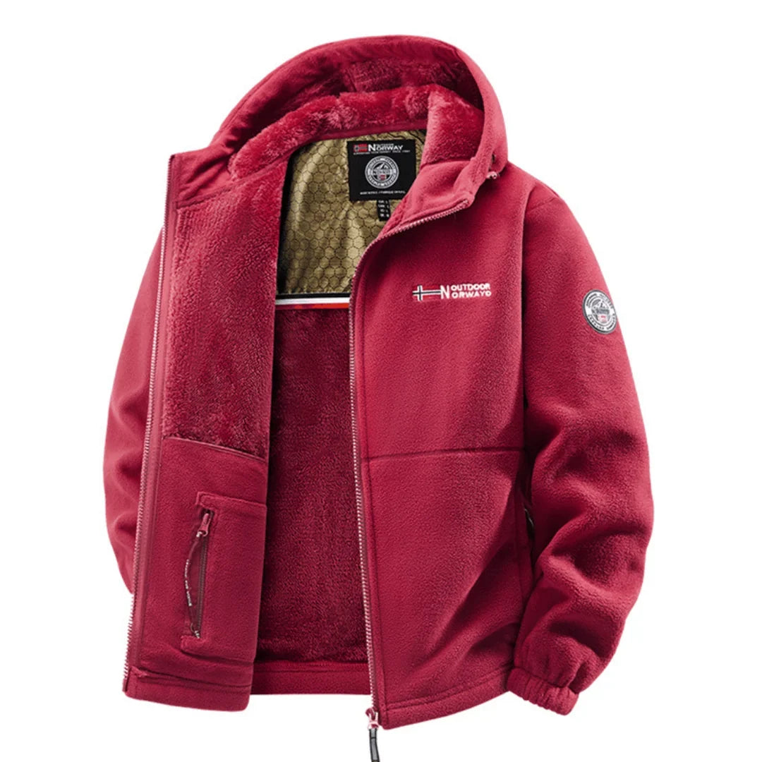 Varel | Giacca in pile con cappuccio e fodera calda
