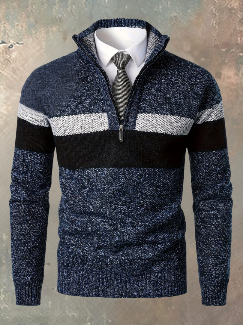 Varel | Maglione elegante da uomo con mezza zip