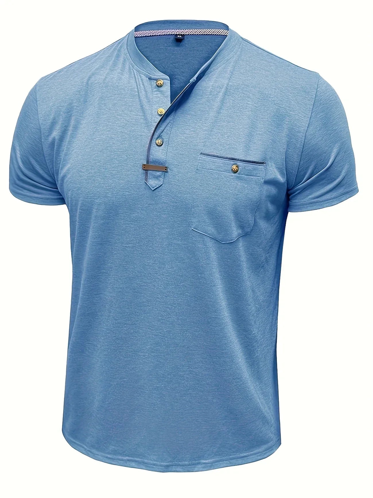 Varel | T-shirt elegante con colletto rotondo e tasca
