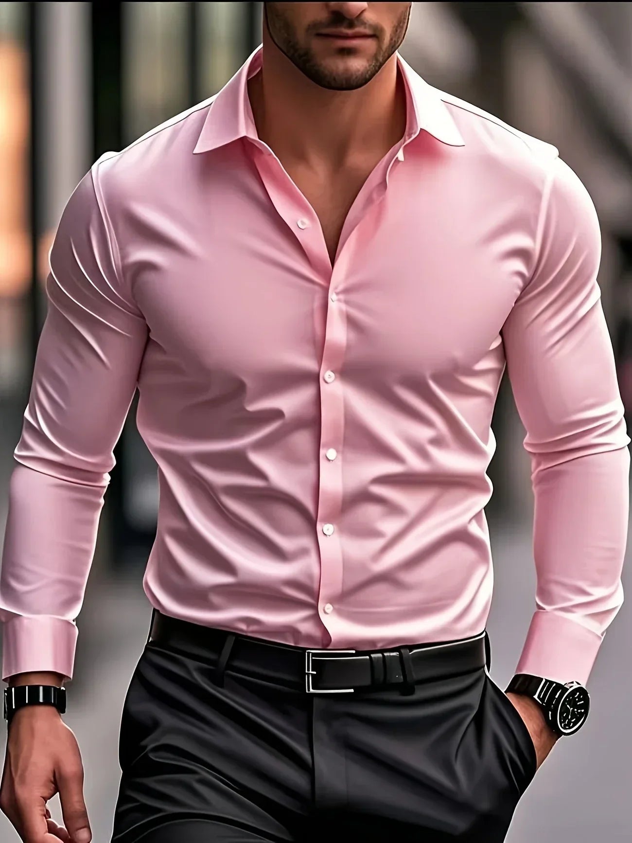 Varel | Camicia elegante a maniche lunghe con bottoni