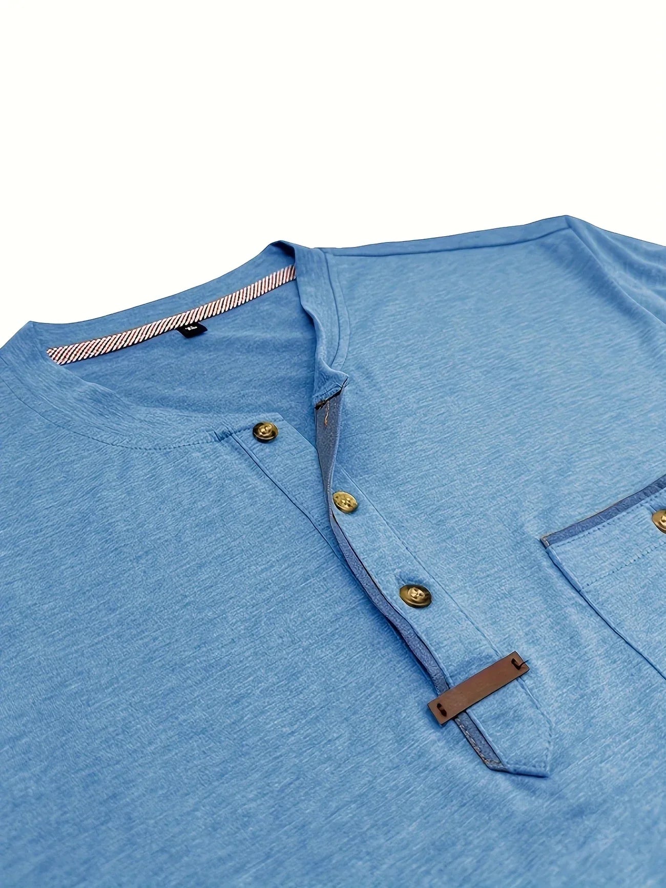 Varel | T-shirt elegante con colletto rotondo e tasca