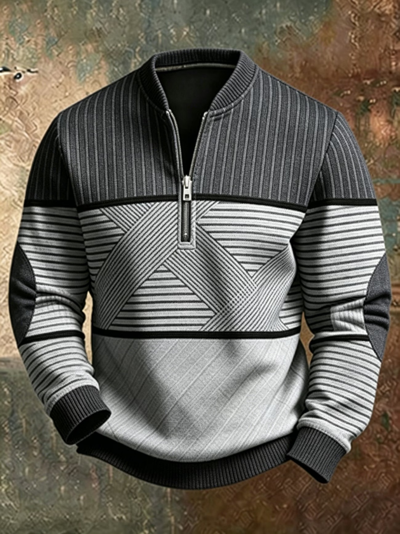 Varel | Pullover elegante da uomo con mezza zip