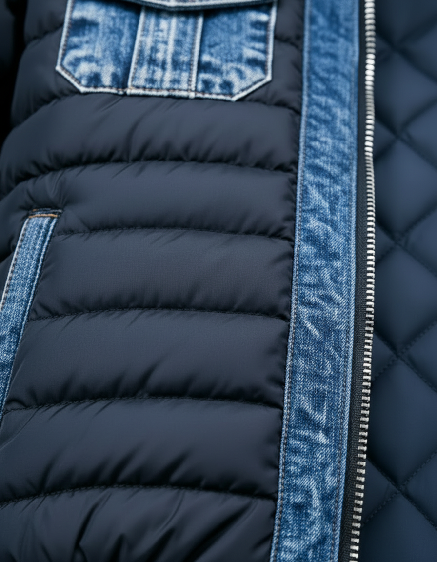 Varel | Giacca ibrida in denim trapuntato