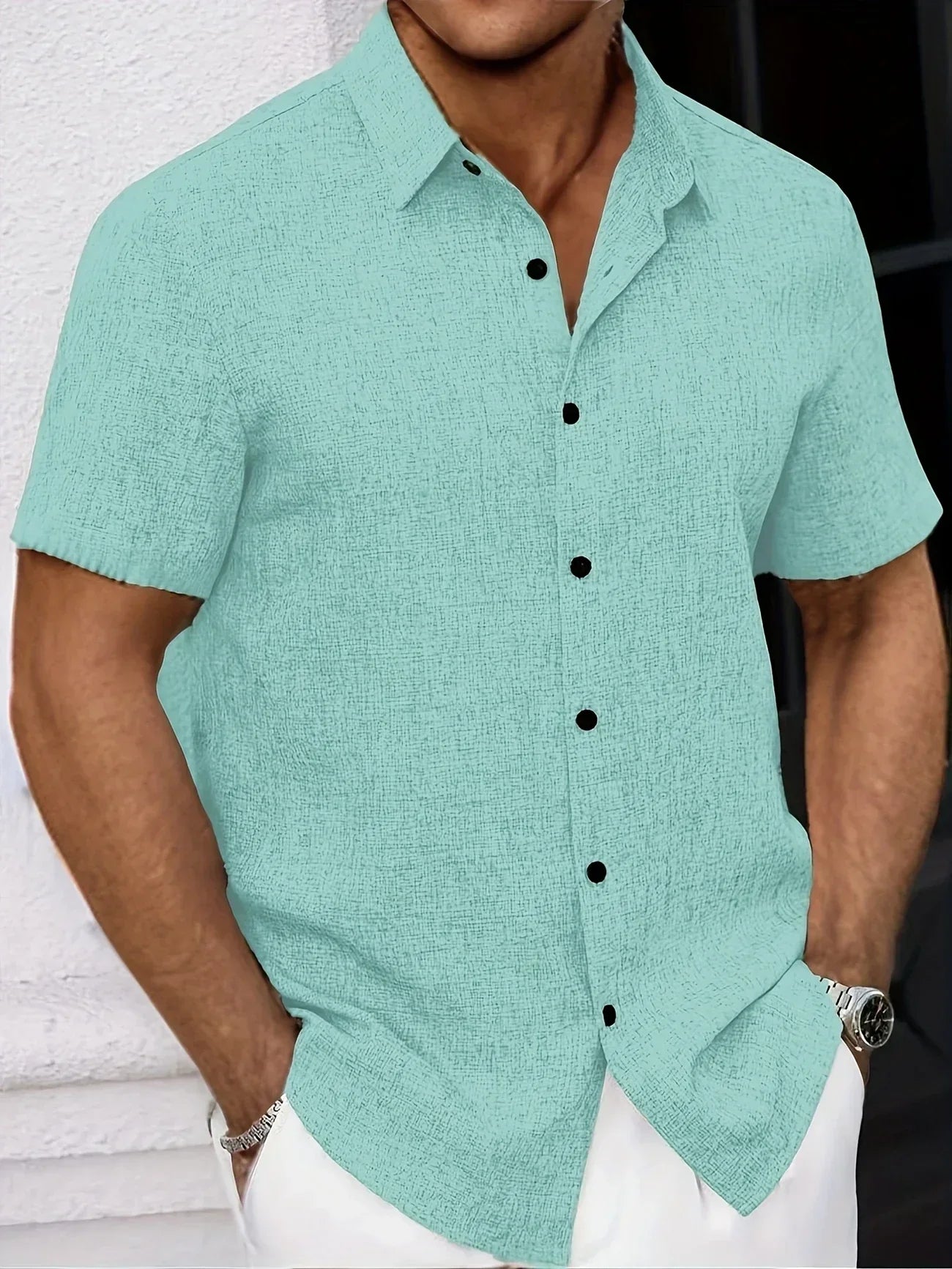 Varel | Camicia leggera a maniche corte in misto lino