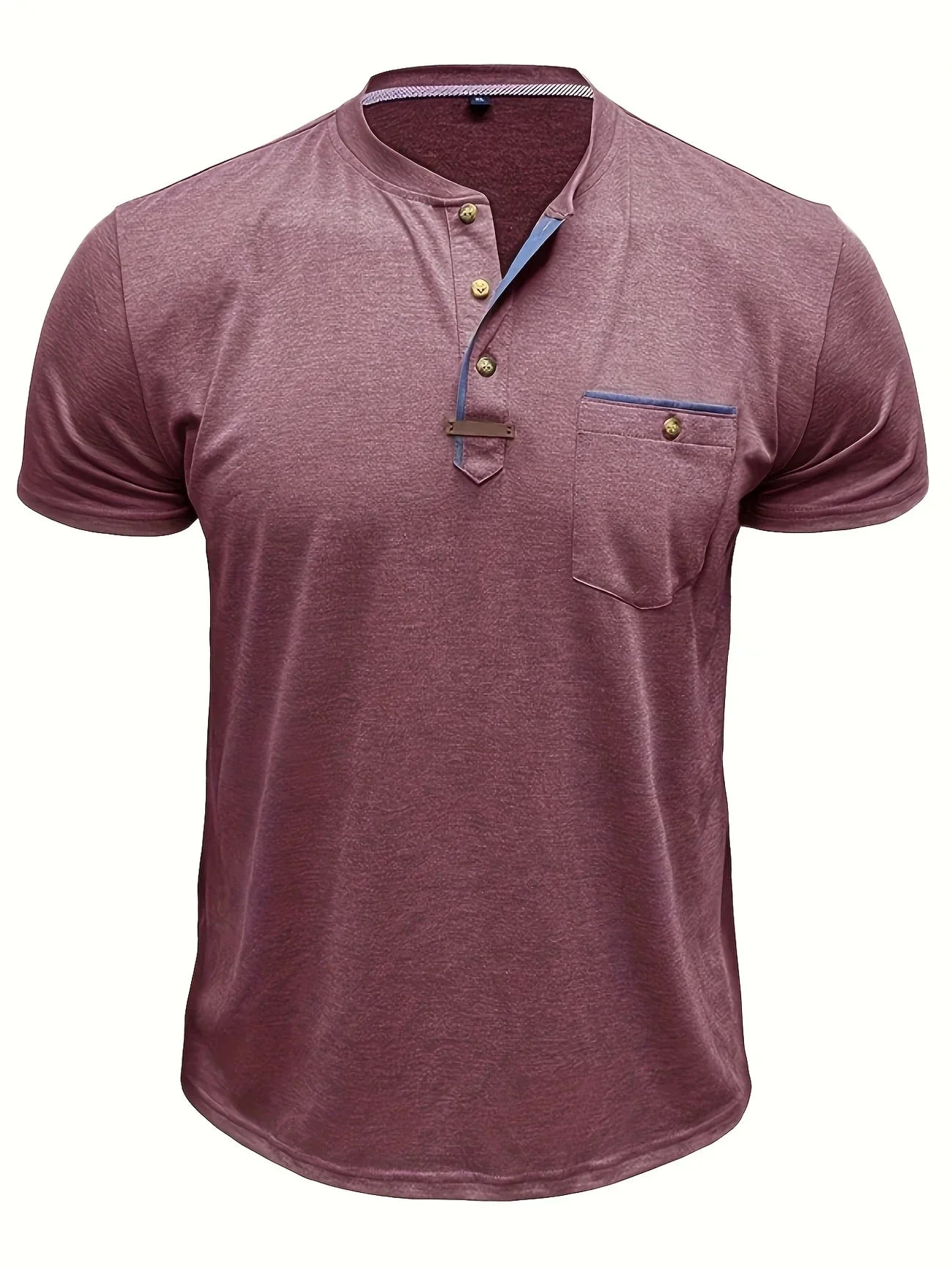 Varel | T-shirt elegante con colletto rotondo e tasca