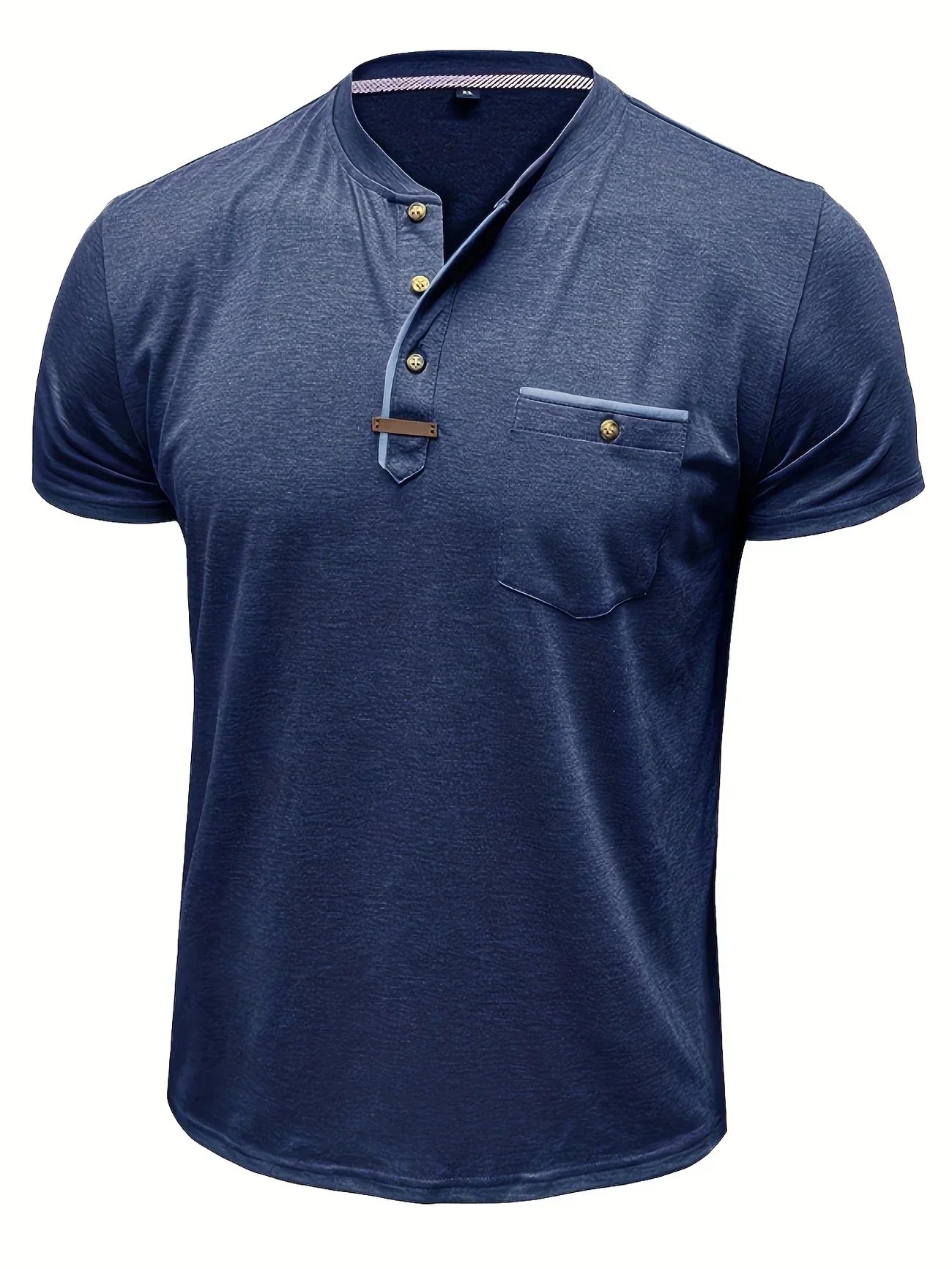 Varel | T-shirt elegante con colletto rotondo e tasca