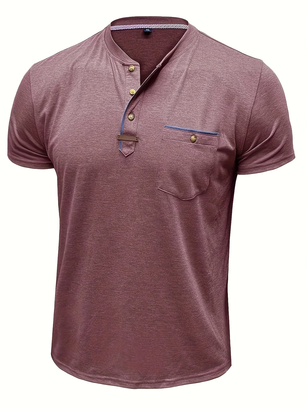 Varel | T-shirt elegante con colletto rotondo e tasca