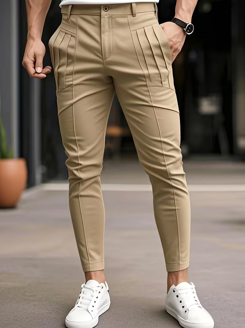Varel | Pantaloni con pieghe e tasche, vestibilità slim