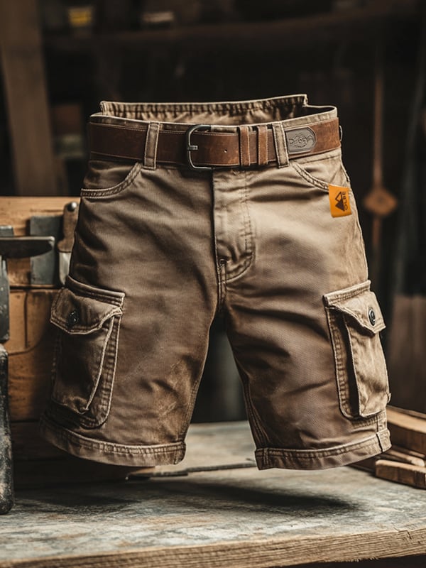 Varel | Pantaloncini cargo rétro multitasche da uomo