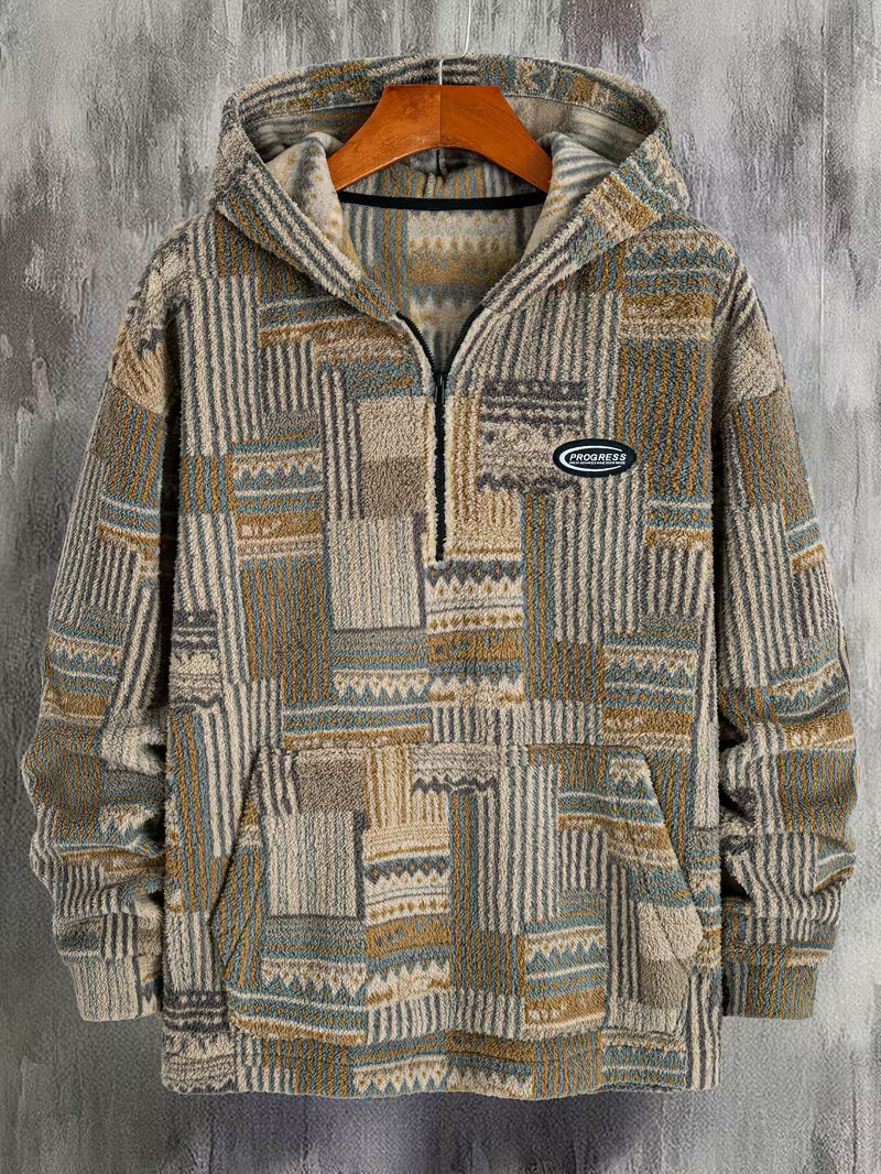 Varel | Felpa con cappuccio, zip e stampa