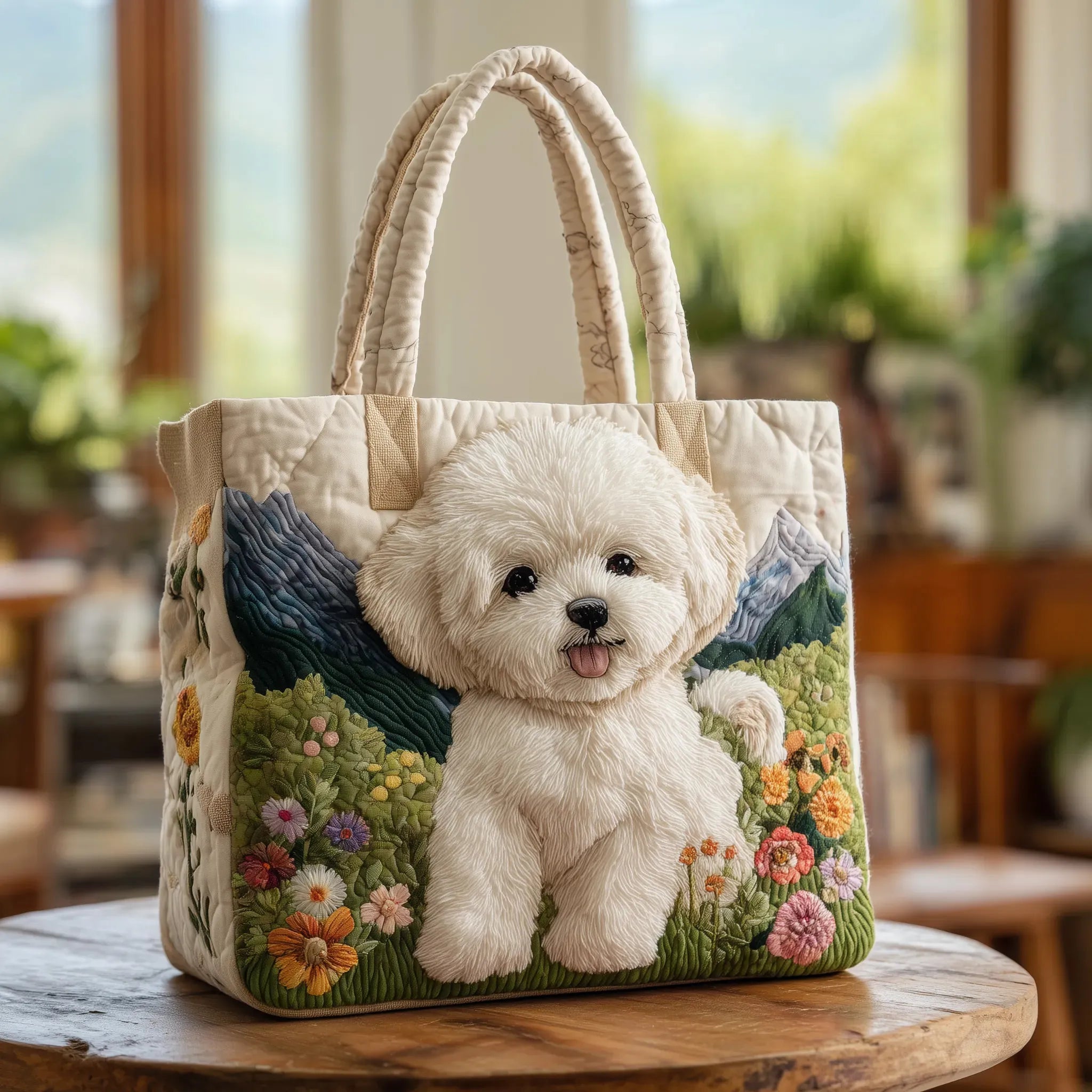 Borsa trapuntata artigianale - Cane Incantato