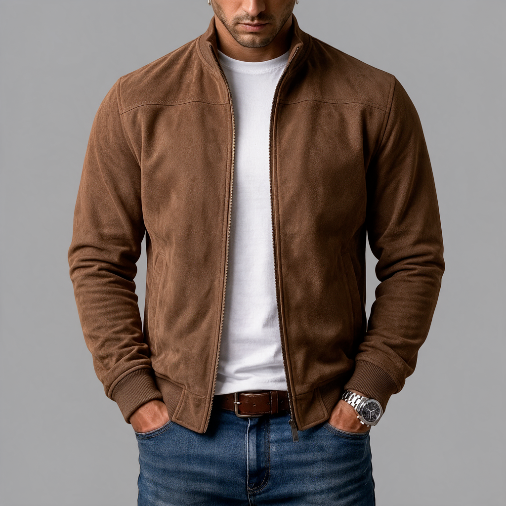 Varel | Giacca bomber in finta pelle scamosciata
