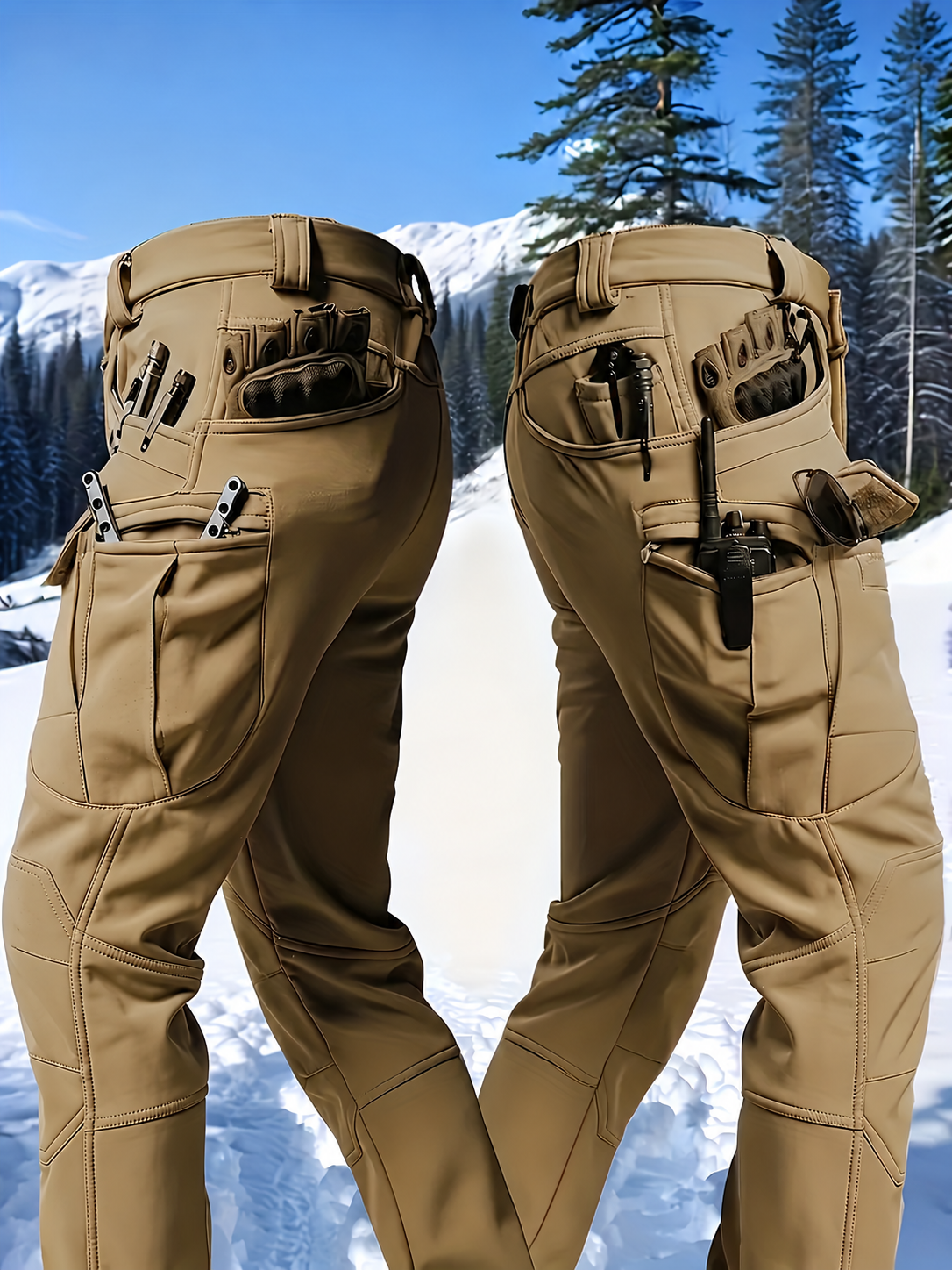 Varel | Pantaloni cargo foderati con tasche multiple