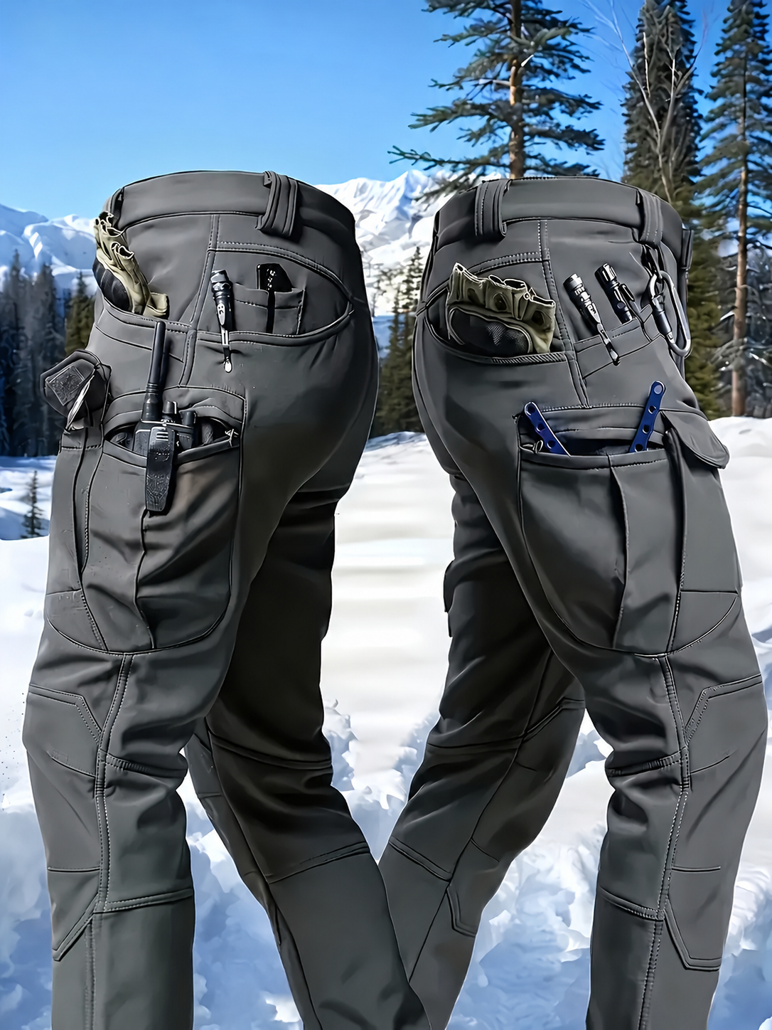 Varel | Pantaloni cargo foderati con tasche multiple