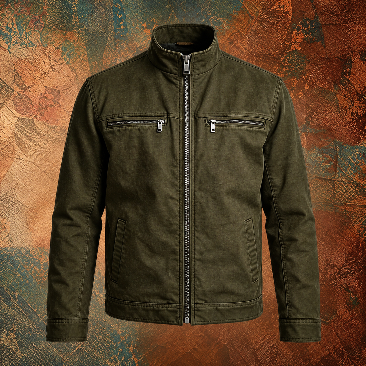 Varel | Giacca da campo vintage verde oliva