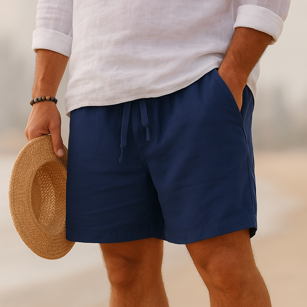 Varel | Pantaloni corti eleganti in lino con vita elastica