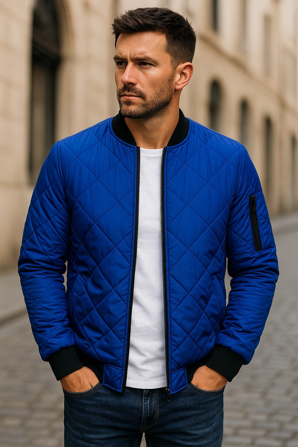 Varel | Giacca in cotone a motivo rombo