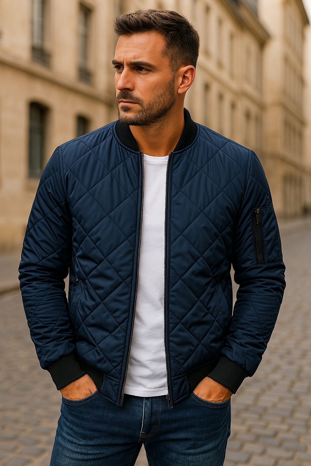 Varel | Giacca in cotone a motivo rombo