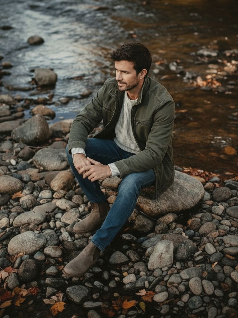 Varel | Giacca da campo vintage verde oliva