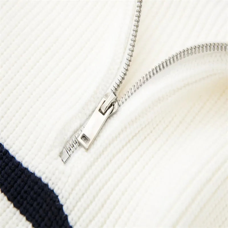 Varel | Pullover con zip a righe