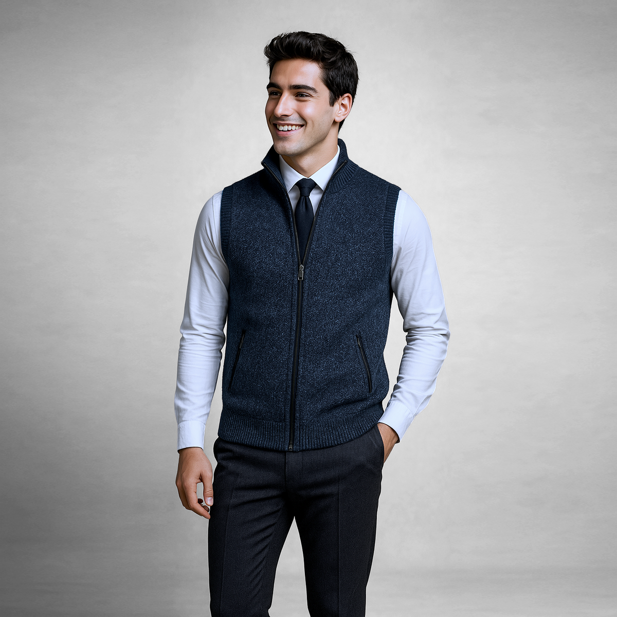 Varel | Gilet elegante con zip integrale