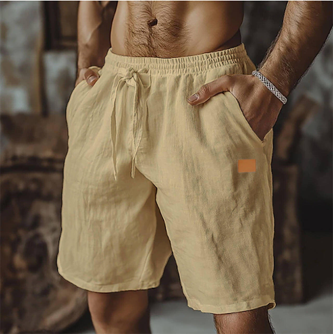 Varel | Pantaloncini casual da uomo in lino
