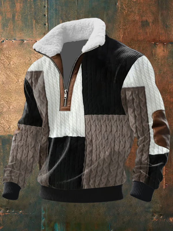 Varel | Maglione Rits a collo alto in pelle