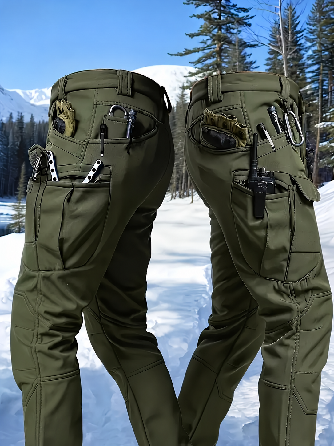 Varel | Pantaloni cargo foderati con tasche multiple