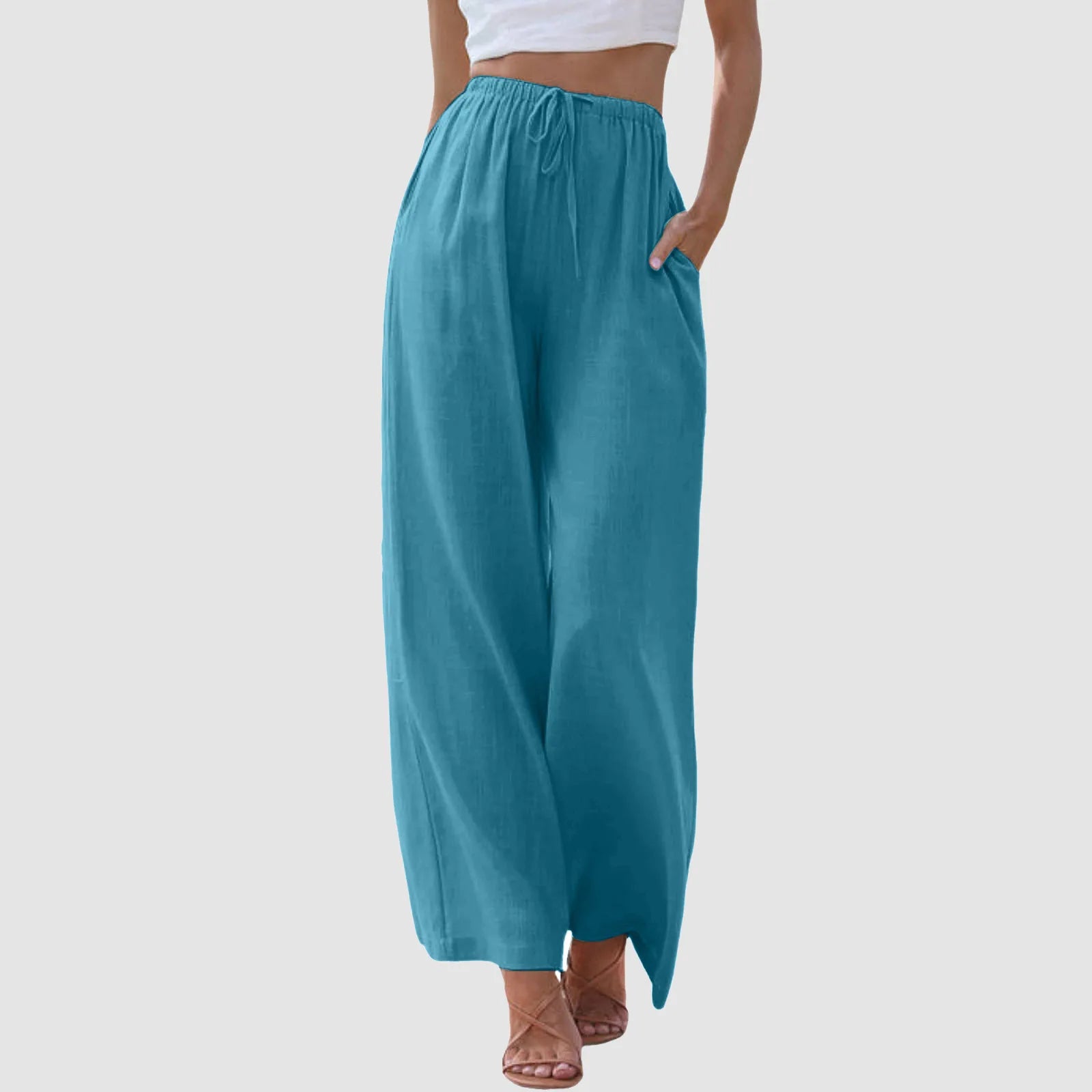 Varel | Pantaloni a vita alta con gamba larga