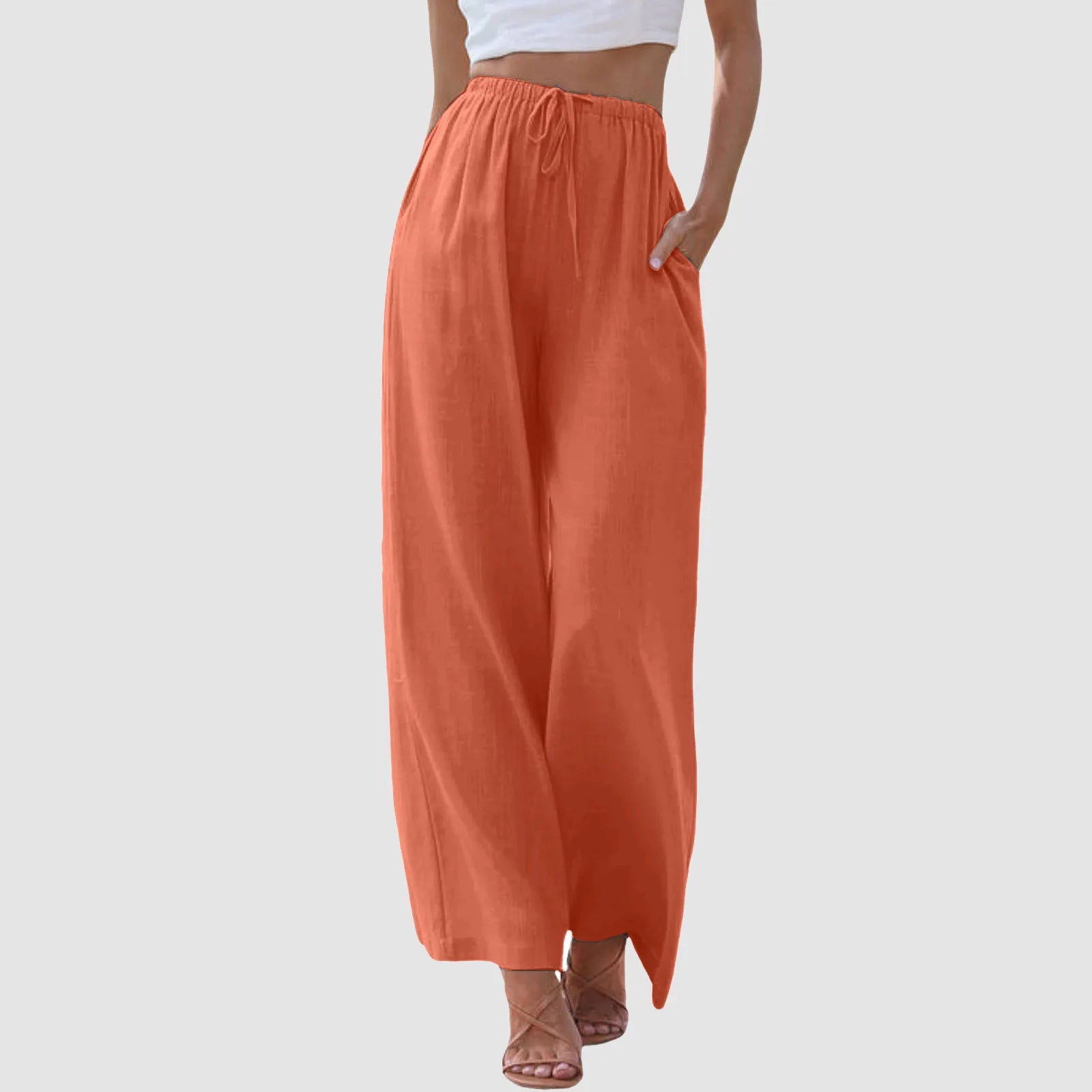 Varel | Pantaloni a vita alta con gamba larga