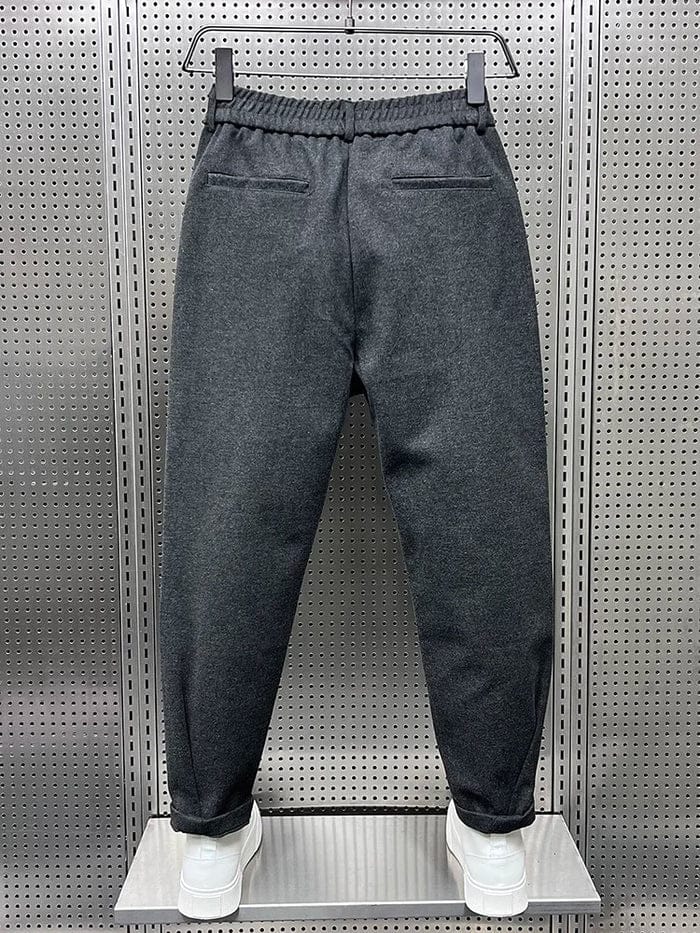 Varel | Pantaloni a vita alta con pieghe e vestibilità slim