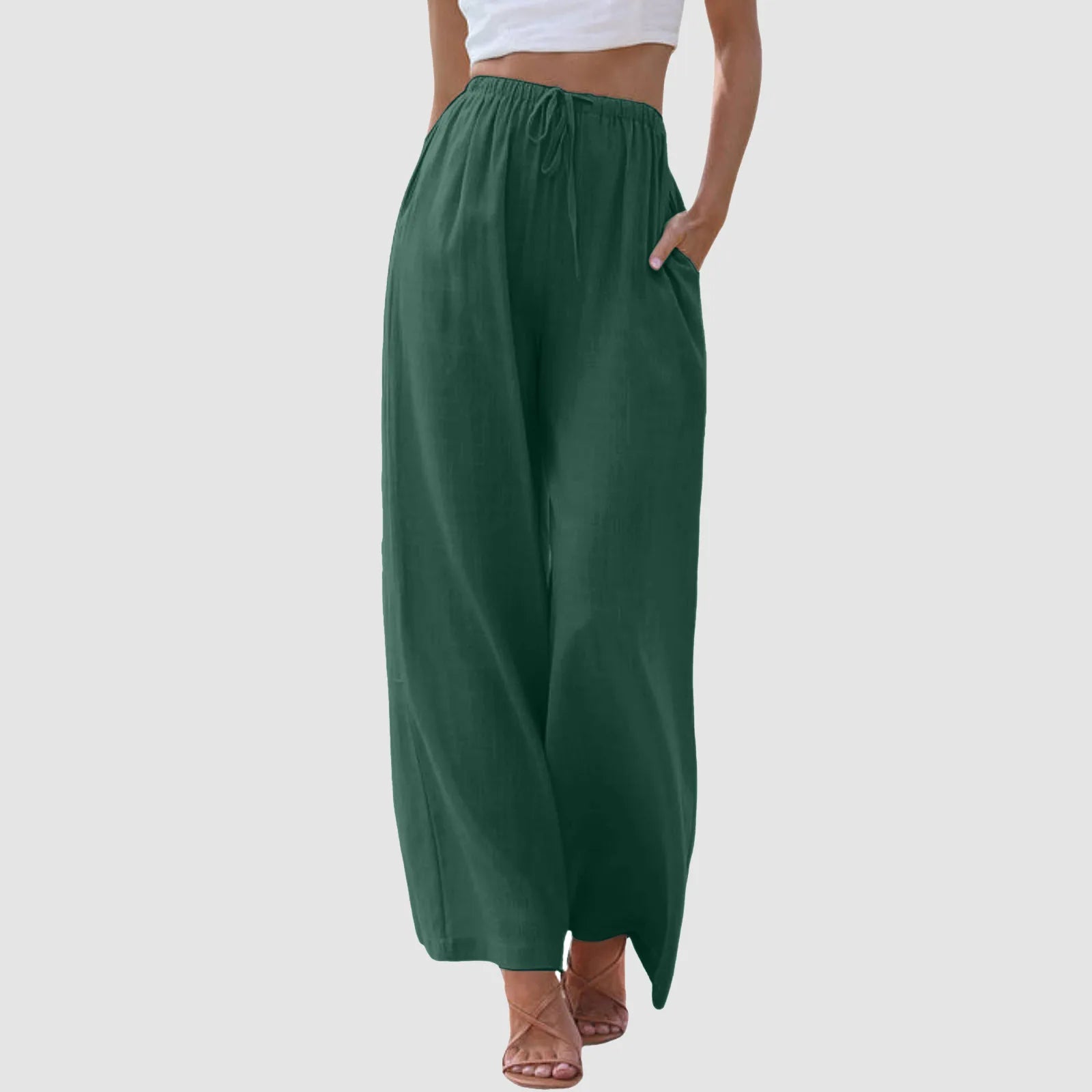 Varel | Pantaloni a vita alta con gamba larga