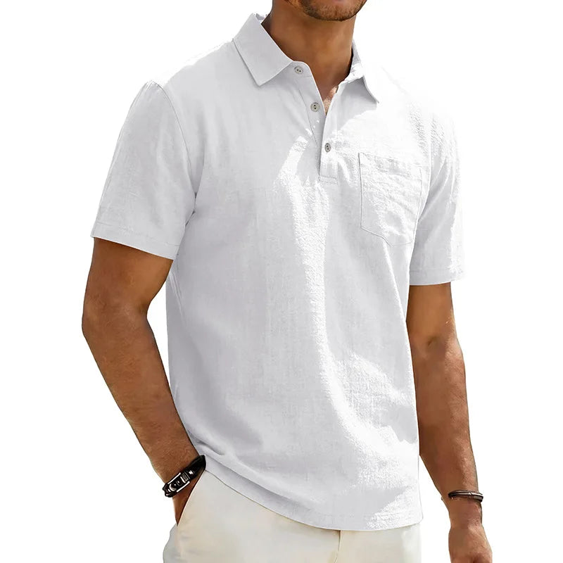 Varel | Polo da uomo in lino a maniche corte