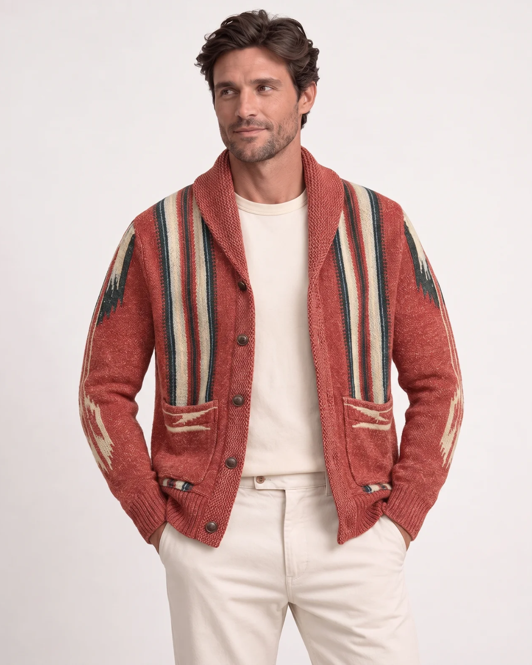 Varel | Cardigan comodo in maglia con collo a scialle