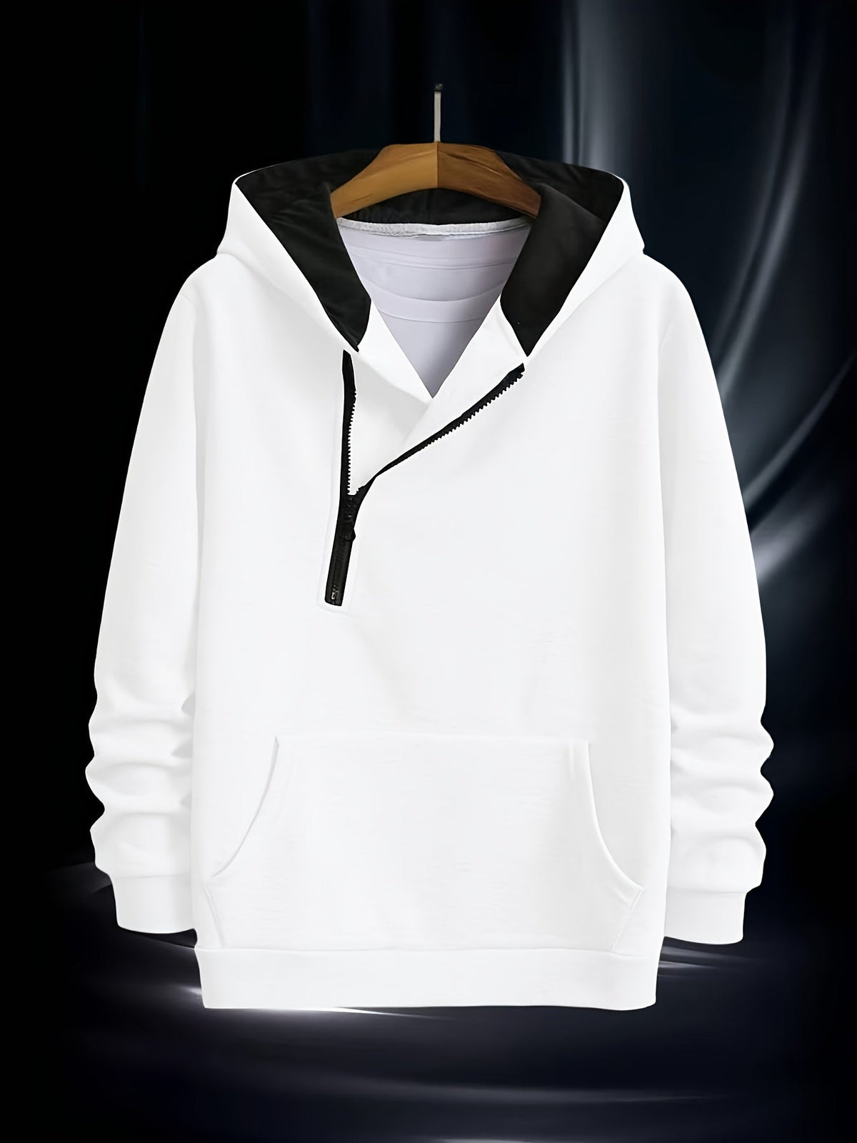 Varel | Felpa con cappuccio, maniche lunghe e mezza zip
