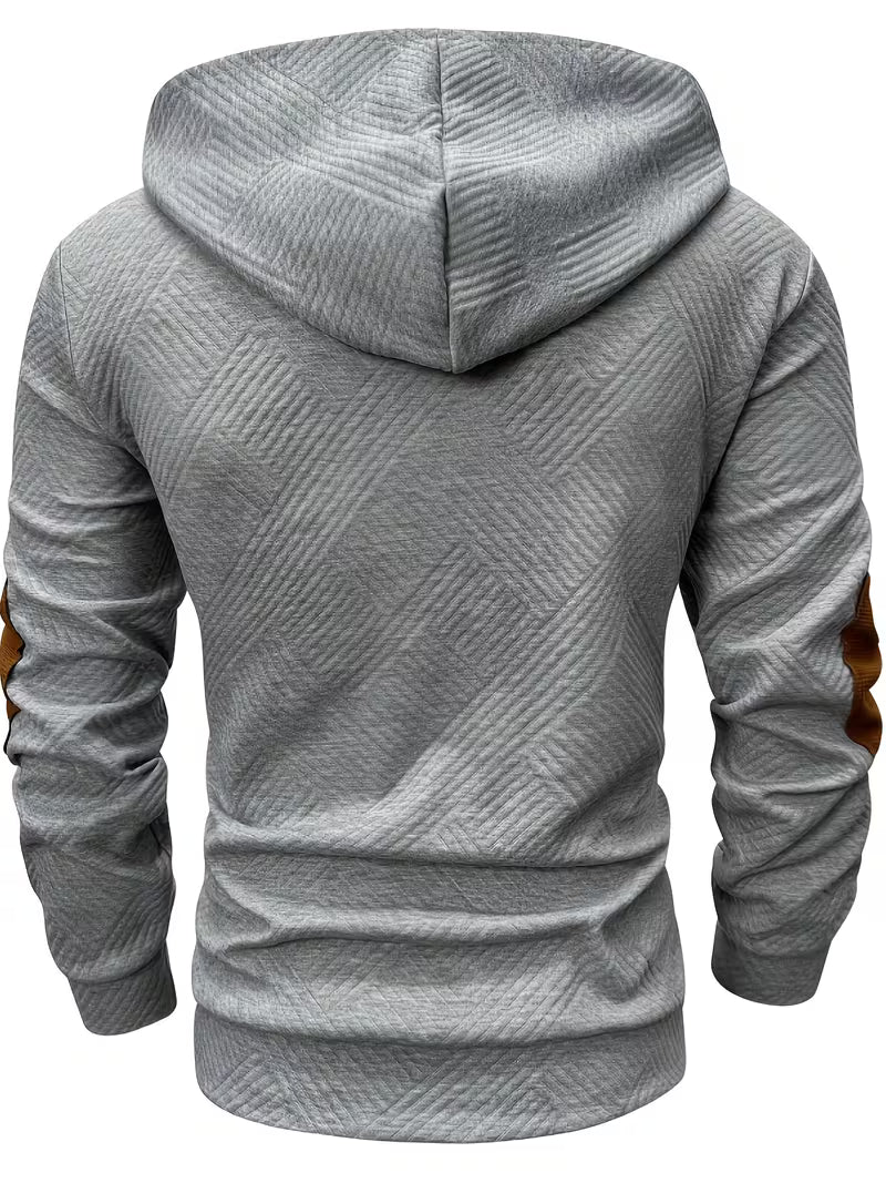 Varel | Felpa con cappuccio e texture con inserti a contrasto sui gomiti