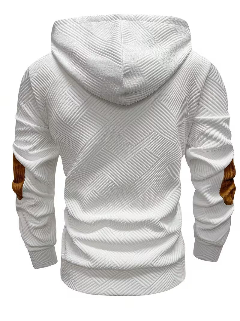 Varel | Felpa con cappuccio e texture con inserti a contrasto sui gomiti