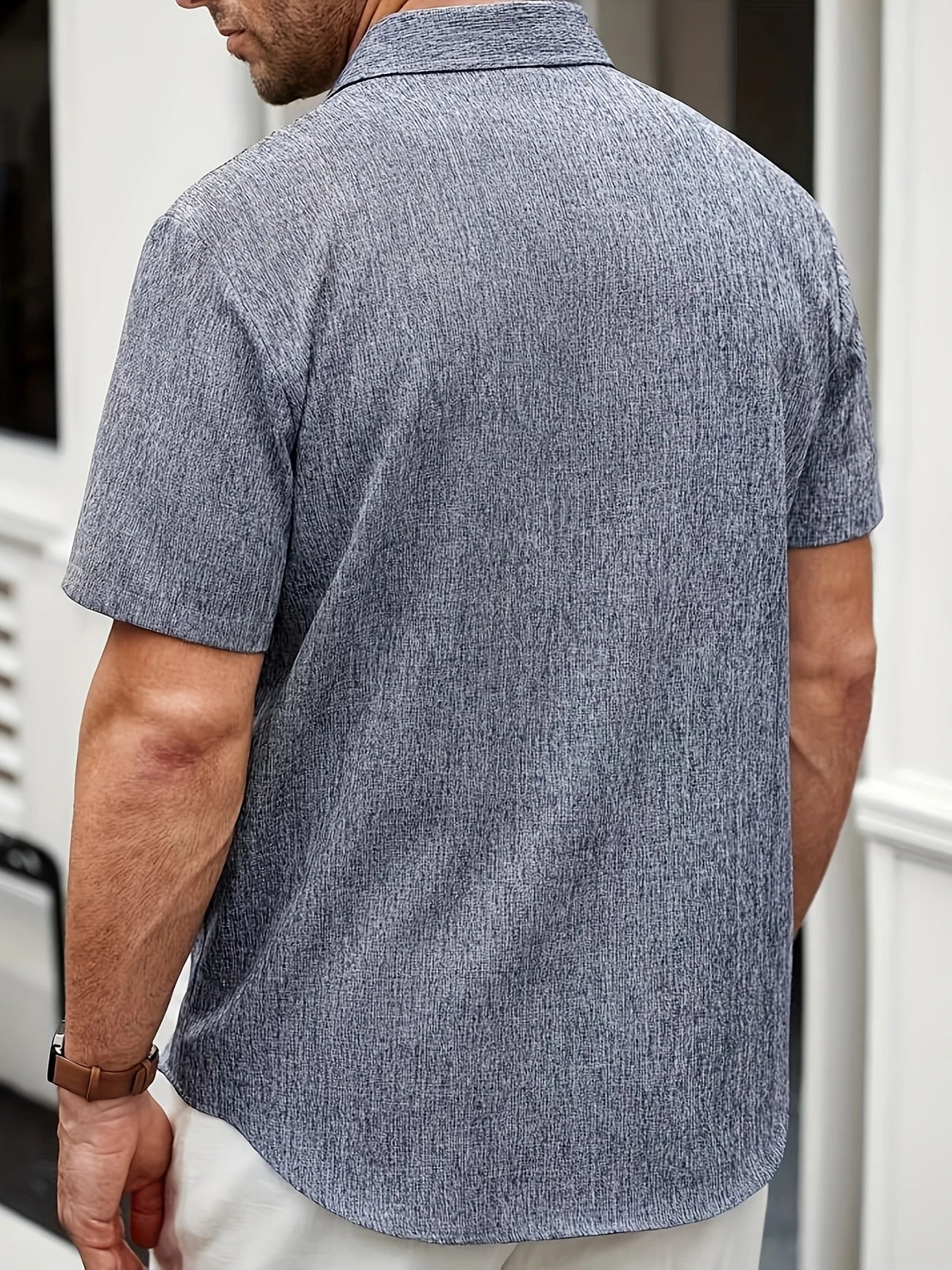 Varel | Camicia leggera a maniche corte in misto lino