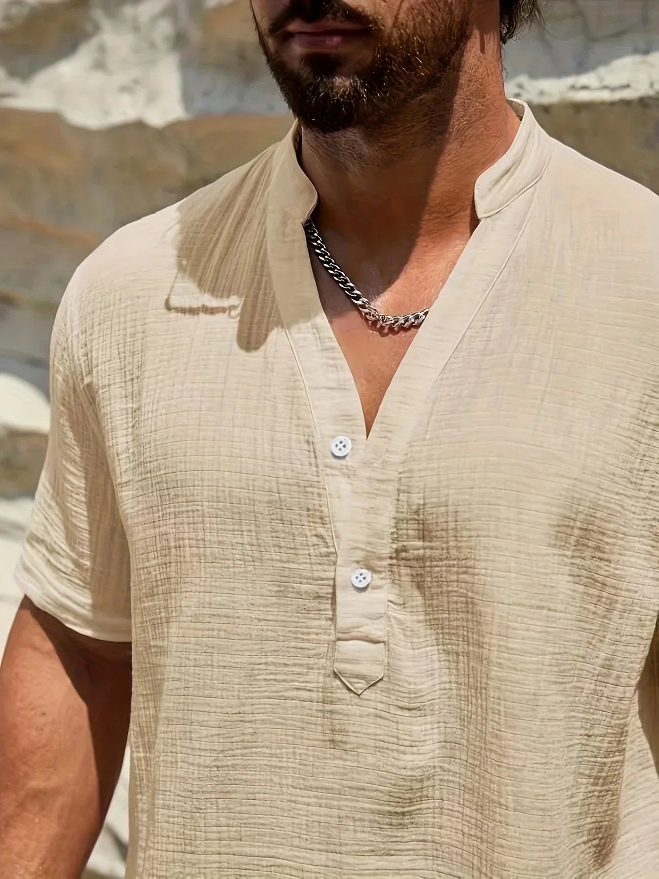 Varel | Camicia estiva elegante con colletto alto