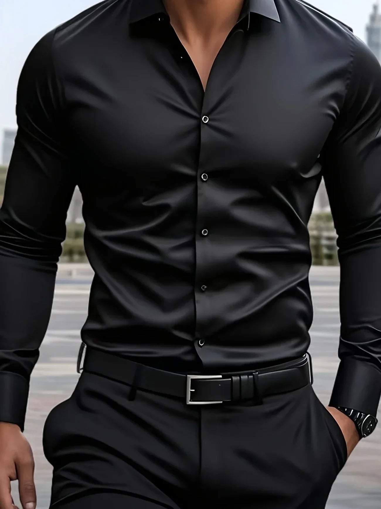 Varel | Camicia elegante a maniche lunghe con bottoni