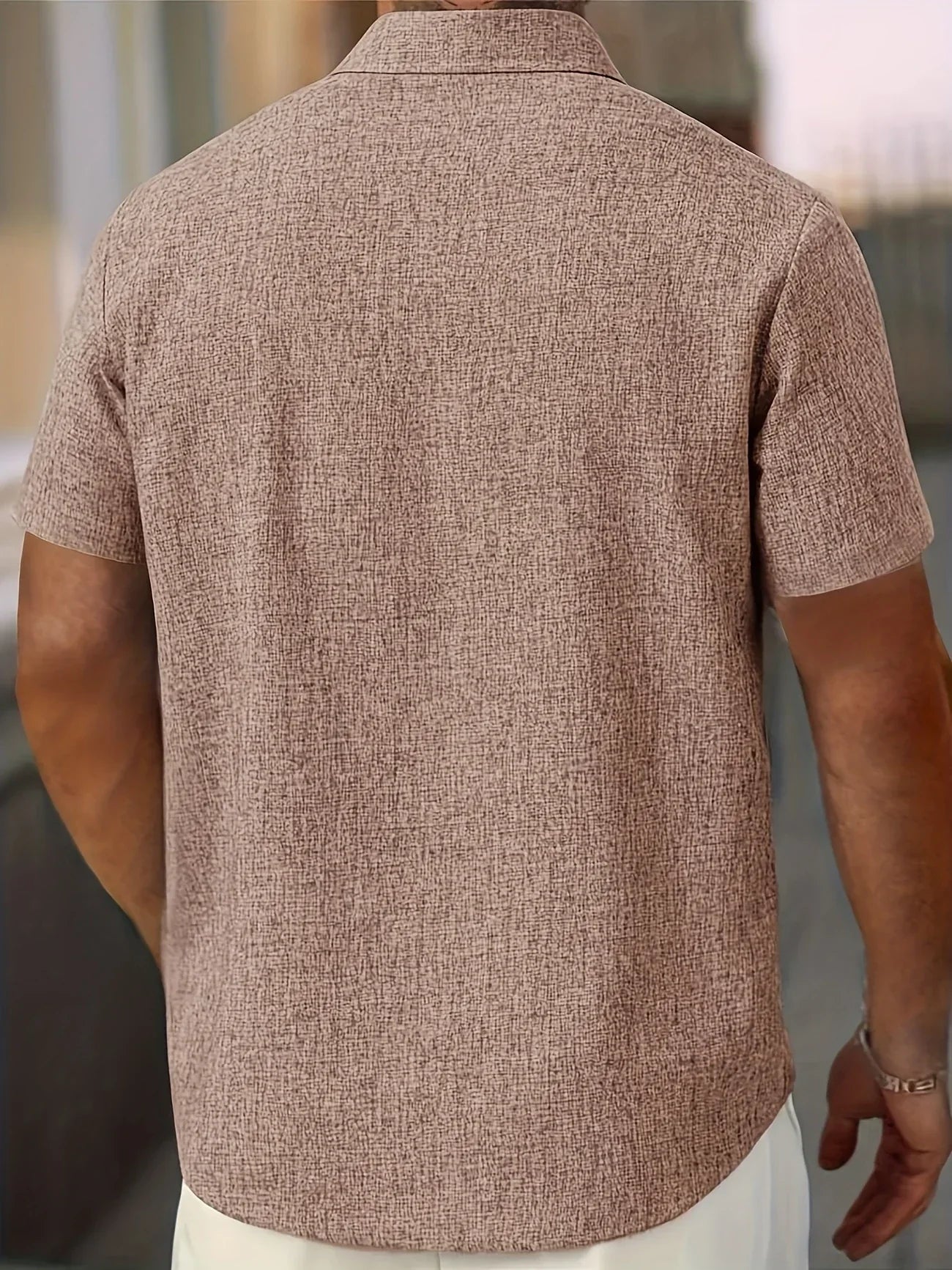 Varel | Camicia leggera a maniche corte in misto lino