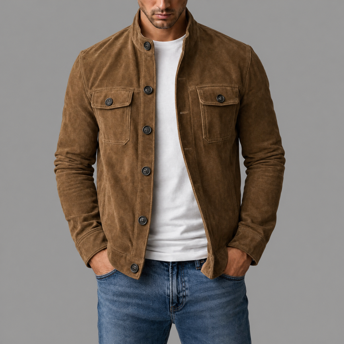 Varel | Giubbotto bomber premium in camoscio