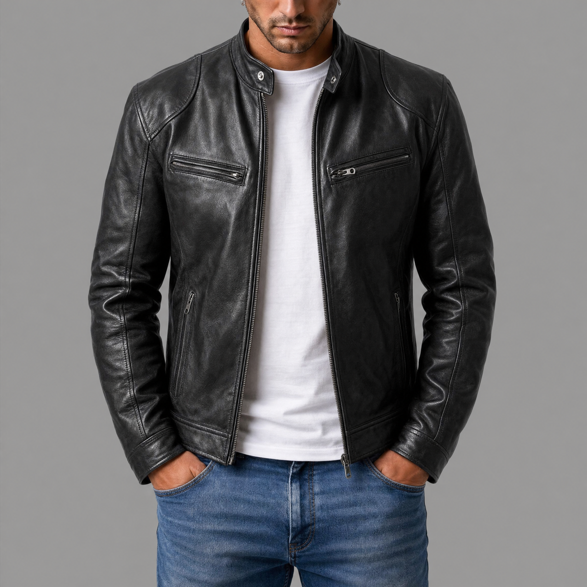 Varel | Giacca casual in pelle